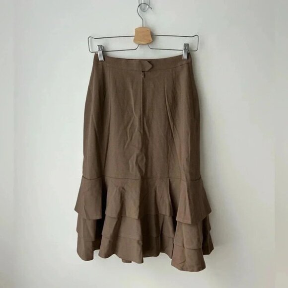 Vintage wool high waist ruffle hem pencil skirt made in France - Picture 8 of 12